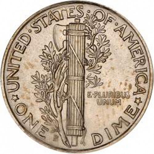 10 cent Reverse Image minted in UNITED STATES in 1942S (Mercury)  - The Coin Database