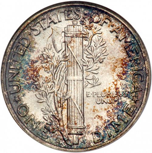 10 cent Reverse Image minted in UNITED STATES in 1944S (Mercury)  - The Coin Database