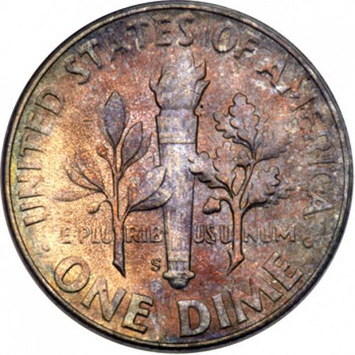 10 cent Reverse Image minted in UNITED STATES in 1946S (Roosevelt)  - The Coin Database