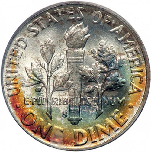 10 cent Reverse Image minted in UNITED STATES in 1947S (Roosevelt)  - The Coin Database