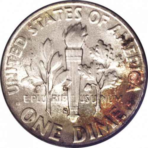 10 cent Reverse Image minted in UNITED STATES in 1951S (Roosevelt)  - The Coin Database