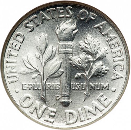 10 cent Reverse Image minted in UNITED STATES in 1959D (Roosevelt)  - The Coin Database