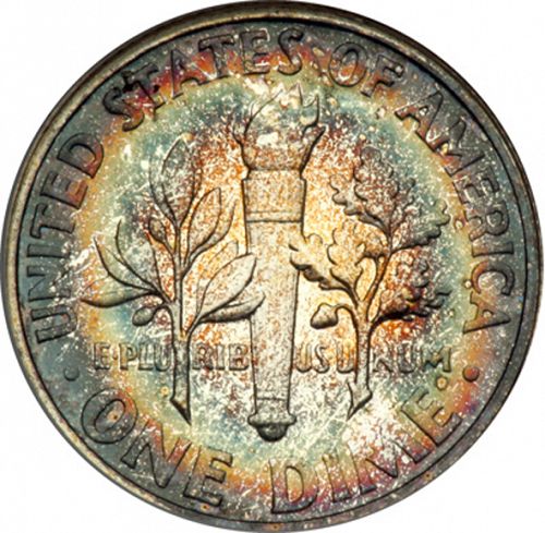 10 cent Reverse Image minted in UNITED STATES in 1960 (Roosevelt)  - The Coin Database