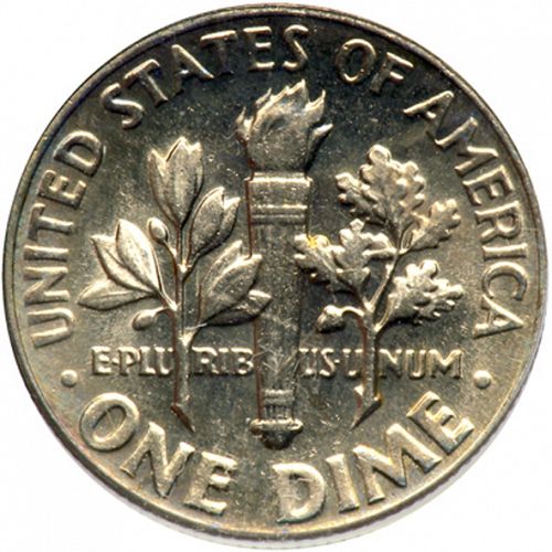 10 cent Reverse Image minted in UNITED STATES in 1965 (Roosevelt)  - The Coin Database