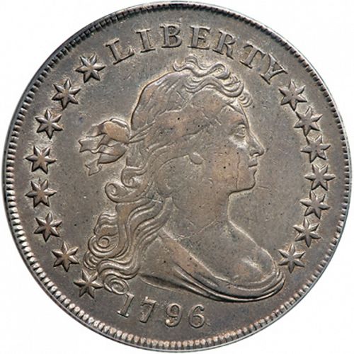 1 dollar Obverse Image minted in UNITED STATES in 1796 (Draped Bust - Small eagle)  - The Coin Database