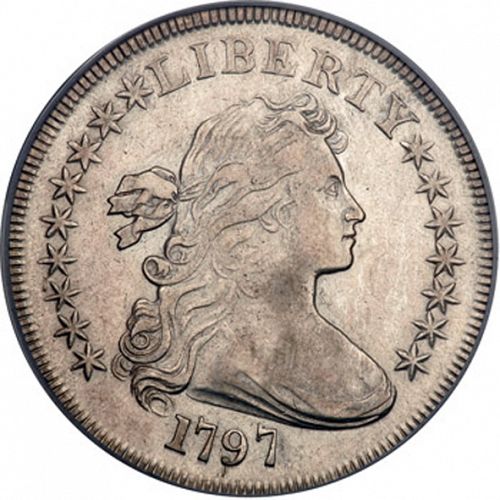 1 dollar Obverse Image minted in UNITED STATES in 1797 (Draped Bust - Small eagle)  - The Coin Database