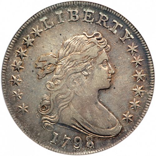 1 dollar Obverse Image minted in UNITED STATES in 1798 (Draped Bust - Heraldic eagle)  - The Coin Database