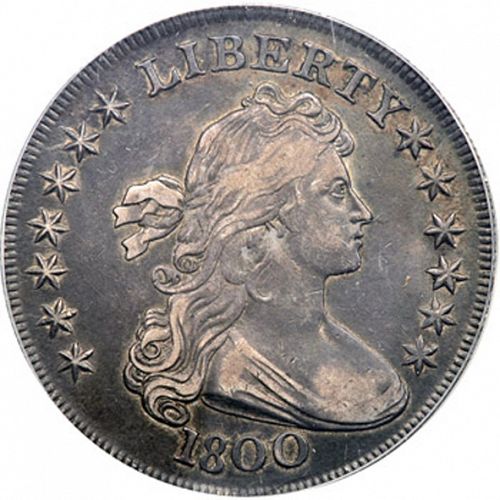 1 dollar Obverse Image minted in UNITED STATES in 1800 (Draped Bust - Heraldic eagle)  - The Coin Database