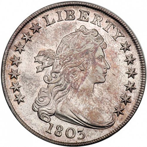 1 dollar Obverse Image minted in UNITED STATES in 1803 (Draped Bust - Heraldic eagle)  - The Coin Database