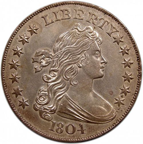 1 dollar Obverse Image minted in UNITED STATES in 1804 (Draped Bust - Heraldic eagle)  - The Coin Database