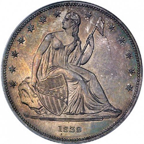1 dollar Obverse Image minted in UNITED STATES in 1839 (Gobrecht)  - The Coin Database