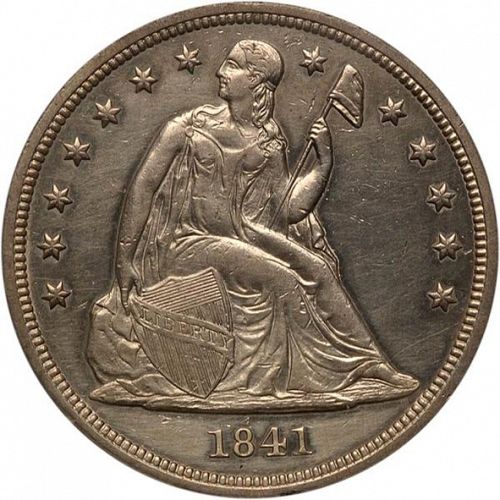 1 dollar Obverse Image minted in UNITED STATES in 1841 (Seated Liberty - No motto)  - The Coin Database