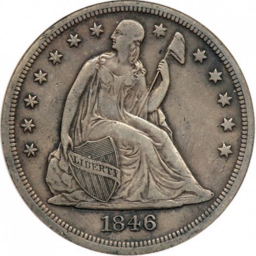 1 dollar Obverse Image minted in UNITED STATES in 1846O (Seated Liberty - No motto)  - The Coin Database