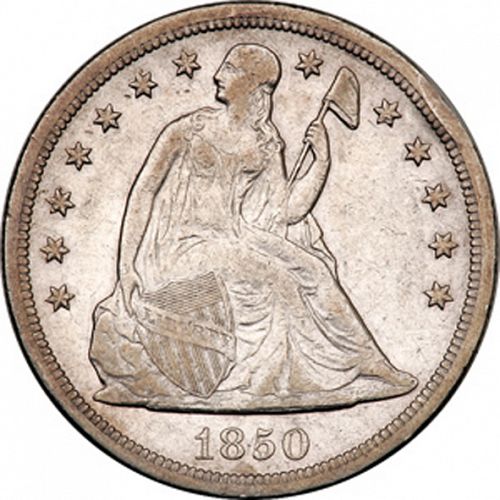 1 dollar Obverse Image minted in UNITED STATES in 1850O (Seated Liberty - No motto)  - The Coin Database