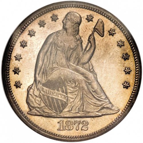 1 dollar Obverse Image minted in UNITED STATES in 1872CC (Seated Liberty - Motto added on reverse)  - The Coin Database