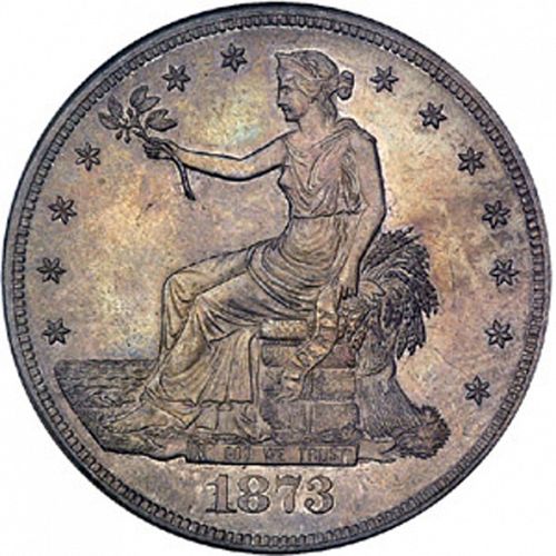 1 dollar Obverse Image minted in UNITED STATES in 1873S (Trade)  - The Coin Database