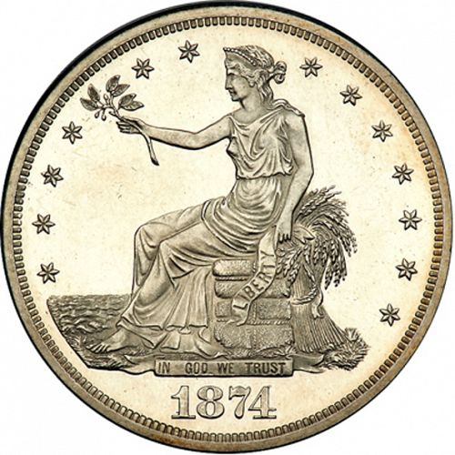 1 dollar Obverse Image minted in UNITED STATES in 1874 (Trade)  - The Coin Database