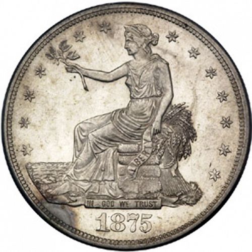 1 dollar Obverse Image minted in UNITED STATES in 1875S (Trade)  - The Coin Database