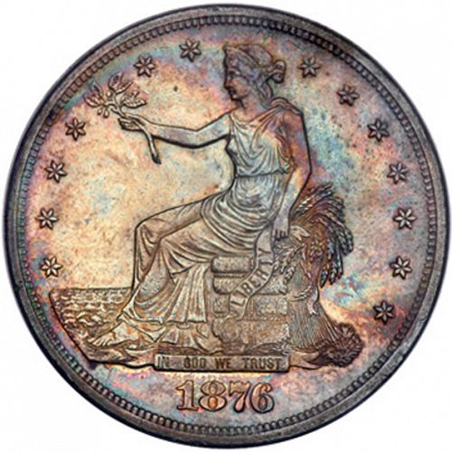 1 dollar Obverse Image minted in UNITED STATES in 1876CC (Trade)  - The Coin Database