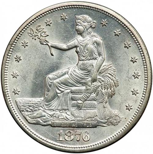 1 dollar Obverse Image minted in UNITED STATES in 1876S (Trade)  - The Coin Database