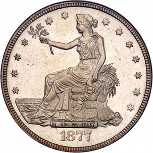 1 dollar Obverse Image minted in UNITED STATES in 1877 (Trade)  - The Coin Database