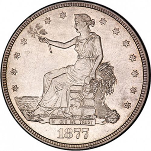 1 dollar Obverse Image minted in UNITED STATES in 1877S (Trade)  - The Coin Database