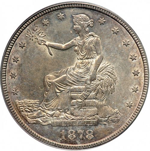 1 dollar Obverse Image minted in UNITED STATES in 1878CC (Trade)  - The Coin Database