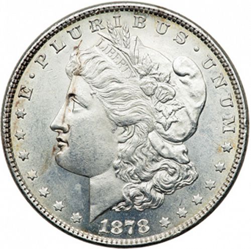 1 dollar Obverse Image minted in UNITED STATES in 1878 (Morgan)  - The Coin Database