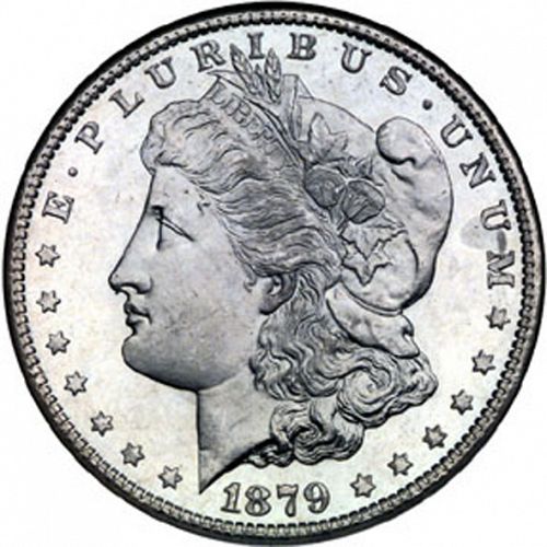 1 dollar Obverse Image minted in UNITED STATES in 1879S (Morgan)  - The Coin Database