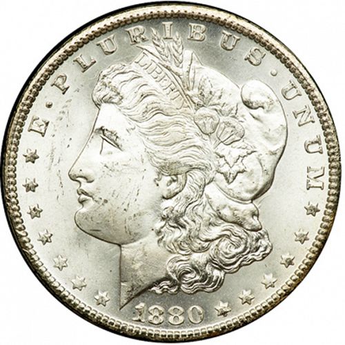 1 dollar Obverse Image minted in UNITED STATES in 1880CC (Morgan)  - The Coin Database