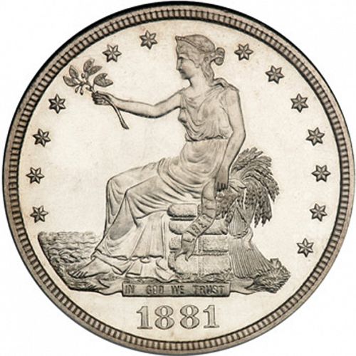 1 dollar Obverse Image minted in UNITED STATES in 1881 (Trade)  - The Coin Database
