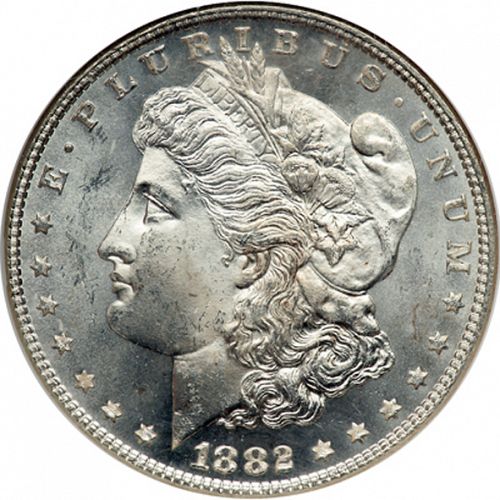 1 dollar Obverse Image minted in UNITED STATES in 1882 (Morgan)  - The Coin Database