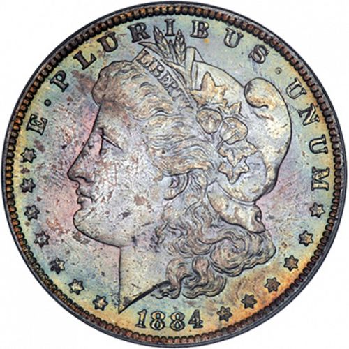 1 dollar Obverse Image minted in UNITED STATES in 1884O (Morgan)  - The Coin Database