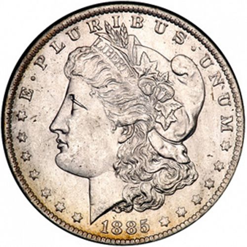 1 dollar Obverse Image minted in UNITED STATES in 1885O (Morgan)  - The Coin Database