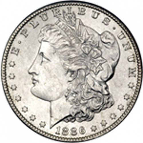 1 dollar Obverse Image minted in UNITED STATES in 1886S (Morgan)  - The Coin Database