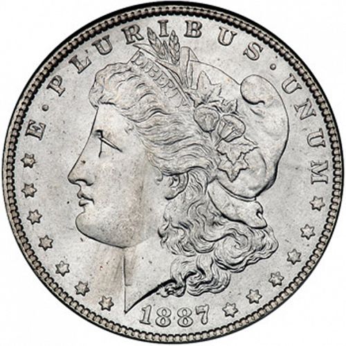 1 dollar Obverse Image minted in UNITED STATES in 1887 (Morgan)  - The Coin Database