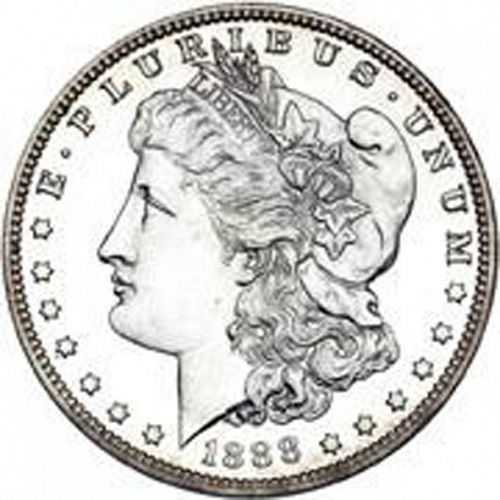 1 dollar Obverse Image minted in UNITED STATES in 1888 (Morgan)  - The Coin Database
