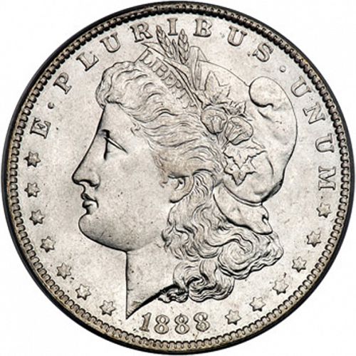 1 dollar Obverse Image minted in UNITED STATES in 1888O (Morgan)  - The Coin Database