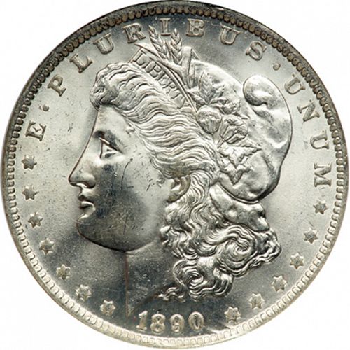 1 dollar Obverse Image minted in UNITED STATES in 1890O (Morgan)  - The Coin Database