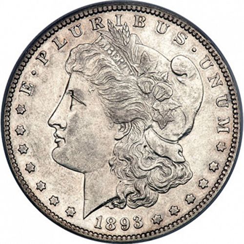 1 dollar Obverse Image minted in UNITED STATES in 1893S (Morgan)  - The Coin Database