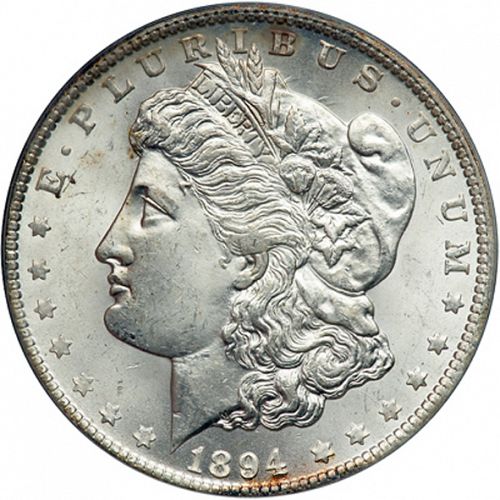 1 dollar Obverse Image minted in UNITED STATES in 1894O (Morgan)  - The Coin Database