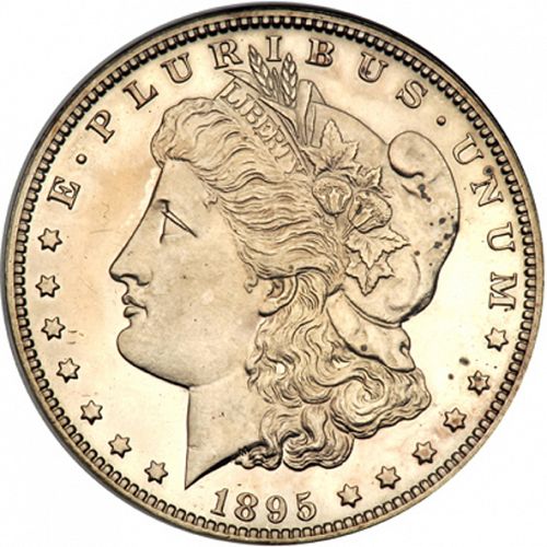 1 dollar Obverse Image minted in UNITED STATES in 1895 (Morgan)  - The Coin Database