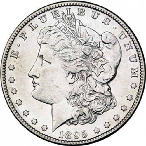 1 dollar Obverse Image minted in UNITED STATES in 1895S (Morgan)  - The Coin Database