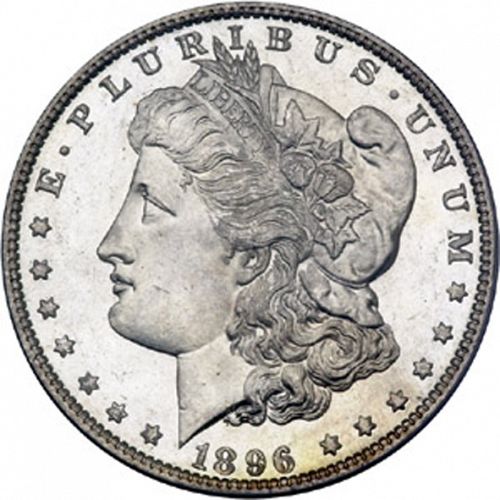 1 dollar Obverse Image minted in UNITED STATES in 1896 (Morgan)  - The Coin Database