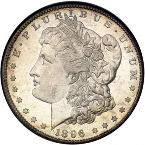 1 dollar Obverse Image minted in UNITED STATES in 1896S (Morgan)  - The Coin Database