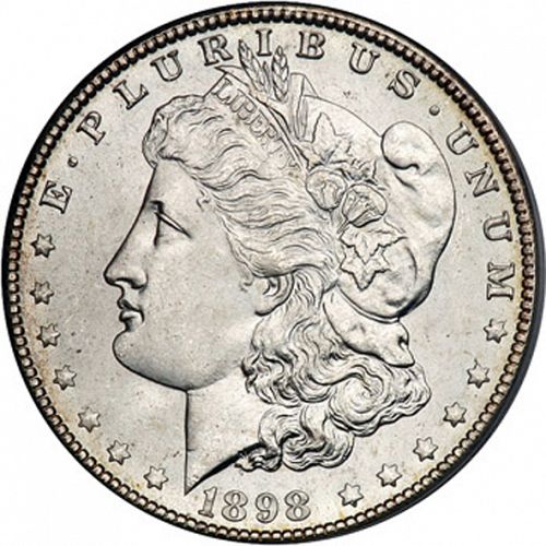 1 dollar Obverse Image minted in UNITED STATES in 1898O (Morgan)  - The Coin Database
