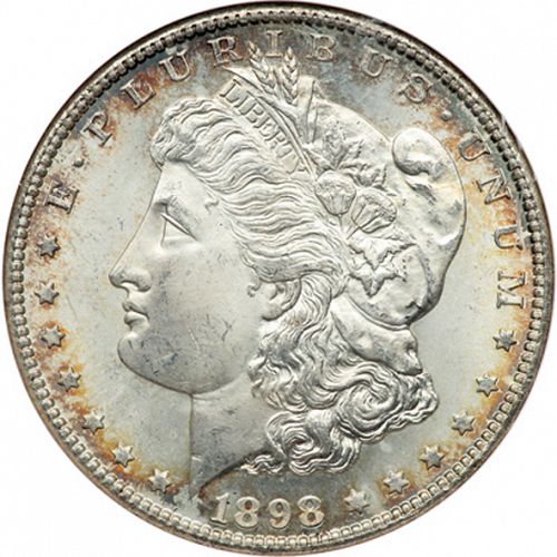 1 dollar Obverse Image minted in UNITED STATES in 1898S (Morgan)  - The Coin Database
