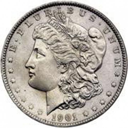 1 dollar Obverse Image minted in UNITED STATES in 1901 (Morgan)  - The Coin Database
