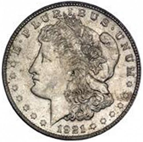 1 dollar Obverse Image minted in UNITED STATES in 1921S (Morgan)  - The Coin Database