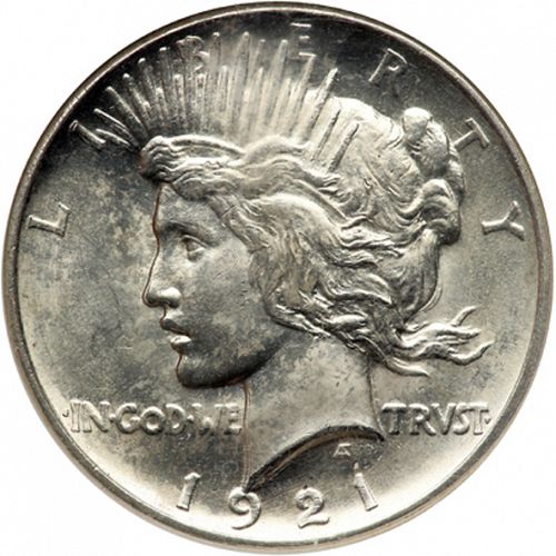 1 dollar Obverse Image minted in UNITED STATES in 1921 (Peace)  - The Coin Database